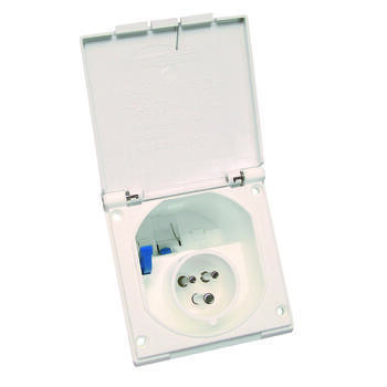 Socle mâle encastrable CEE 17 pour raccordement 220 Volts 16 Ampères