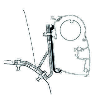 Adaptateur Iveco - Ducato H2 toit relavable pour Stores Omnistor 4900/5200