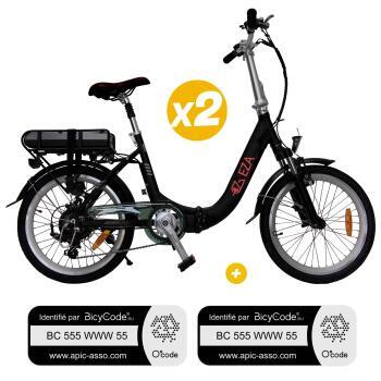 2 Vélos à assistance électrique pliant Noir Confort