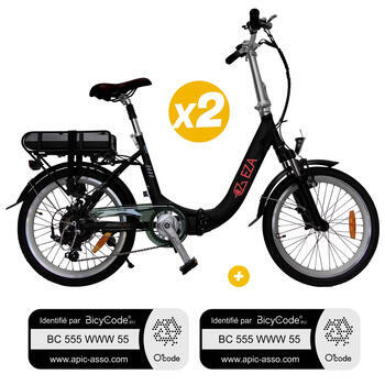 2 Vélos à assistance électrique pliant Noir Confort