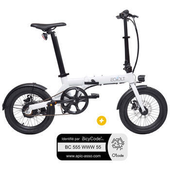 Vélo électrique pliant 16 pouces 6,4A CITY - Blanc