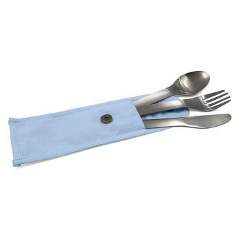 Set de couverts avec pochette : - Coloris : Bleu
