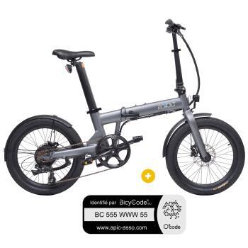 Vélo électrique pliant 20 pouces 14A CONFORT - Gris Anthracite