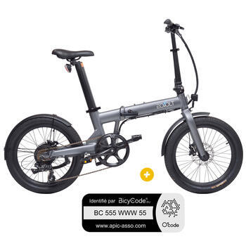 Vélo électrique pliant 20 pouces 14A CONFORT - Gris Anthracite