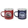 Lot de 2 mugs émaillées collection Volkswagen : - Coloris : Rouge et Bleu VW Collection