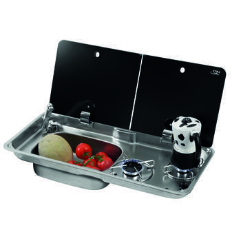 Combiné réchaud 2 feux et évier