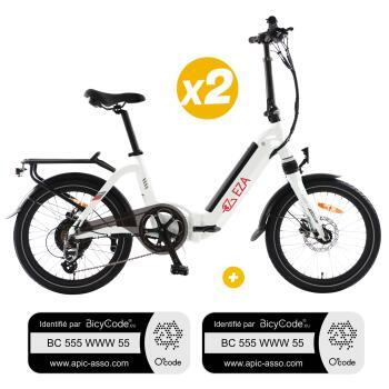 2 vélos à assistance électrique Confort Plus Blanc