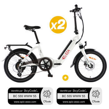 2 vélos à assistance électrique Confort Plus Blanc