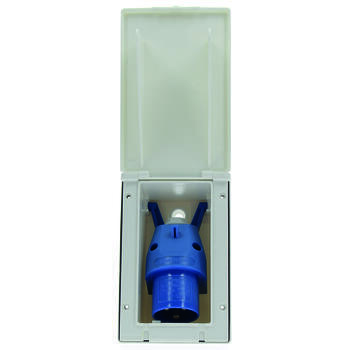 Prise, Socle mâle encastrable CEE P17 : Coloris : blanc avec joint étanchéïté