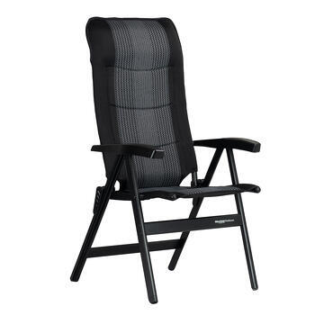 Fauteuil de camping Noblesse : - Modèle : Deluxe Silverline - Coloris : Noir/Blanc