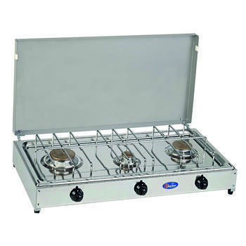 Réchaud à gaz en inox : - Modèle : 3 feux