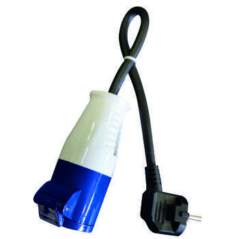Adaptateur prise femelle CEE P17/prise mâle standard Schuko