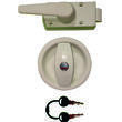 Serrure ronde plastique pour véhicules de loisirs : Coloris : Blanc Zadi