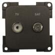 Prise télévision + Satellite : marron Just4Camper