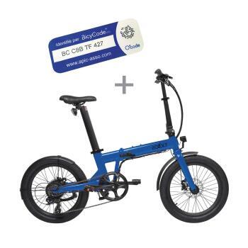 Vélo électrique pliant 20 pouces 14A CONFORT - Bleu