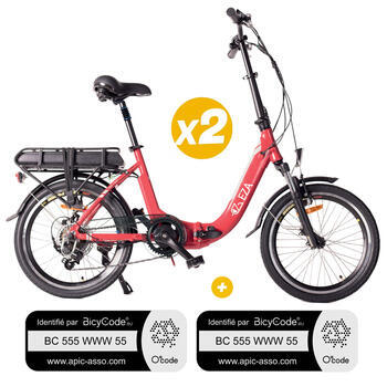 2 vélos à assistance électriques Confort  rouge 20 pouces
