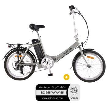 Vélo à assistance électrique pliant 20 pouces Basic Gris