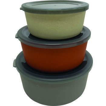 Lot de 3 boîtes alimentaires en fibre de bambou