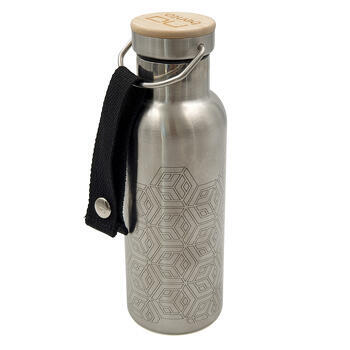 Bouteille isotherme en inox : - Motifs : Géométrique