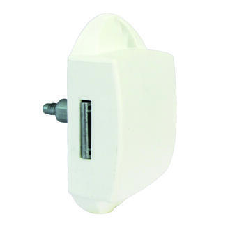 Serrure de placard ou porte à poussoir nue : en 3 points - d'un côté - Blanc