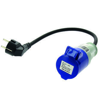 Adaptateur prise femelle CEE P17/prise mâle standard Schuko