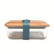 Lunch box en bambou et verre : - Coloris : Bleu Cookut