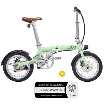 Vélo électrique pliant 16 pouces 6,4A CITY - Vert