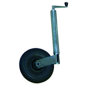 Roue jockey télescopique pour caravane et remorque : Roue gonflable avec fût diamètre de 48 mm