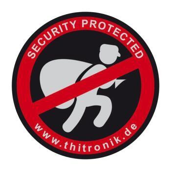 Autocollant d’avertissement security protected