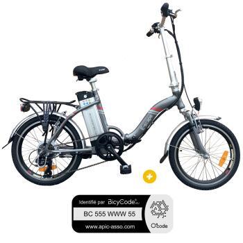 Pack Vélo à assistance électrique pliant 20 Pouces Gris Anthracite Classic