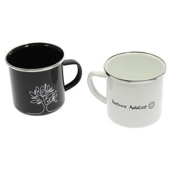Pack de 2 mugs en acier émaillé