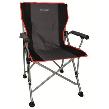 Chaise de camping pliante Easy Life Gris - Rouge