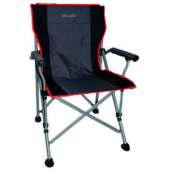 Chaise de camping pliante Easy Life Gris - Rouge