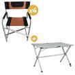 Pack Fauteuils et Table de camping : - Coloris du fauteuil : Noir - Orange - Table pour 6 personnes Baya Sun