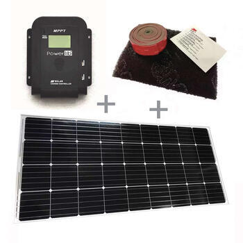 Pack Panneau solaire E-ssential Flat 155W + Régulateur solaire MPPT LCD – 10A + Kit adhésif
