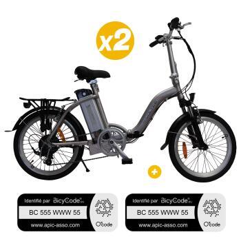 2 vélos à assistance électrique Classic Gris