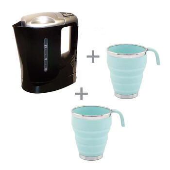 Pack Thé ou Café : Boulloire + 2 Mugs rétractable