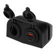 Socle prise 12 Volts et double prise USB : En saillie USB A + C HABA