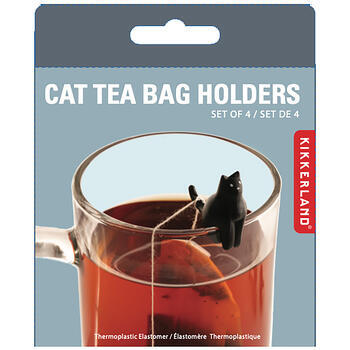Lot de 4 supports pour sachets de thé chat