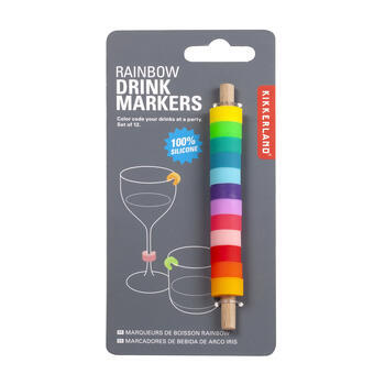 Set de 12 marque-verres en silicone