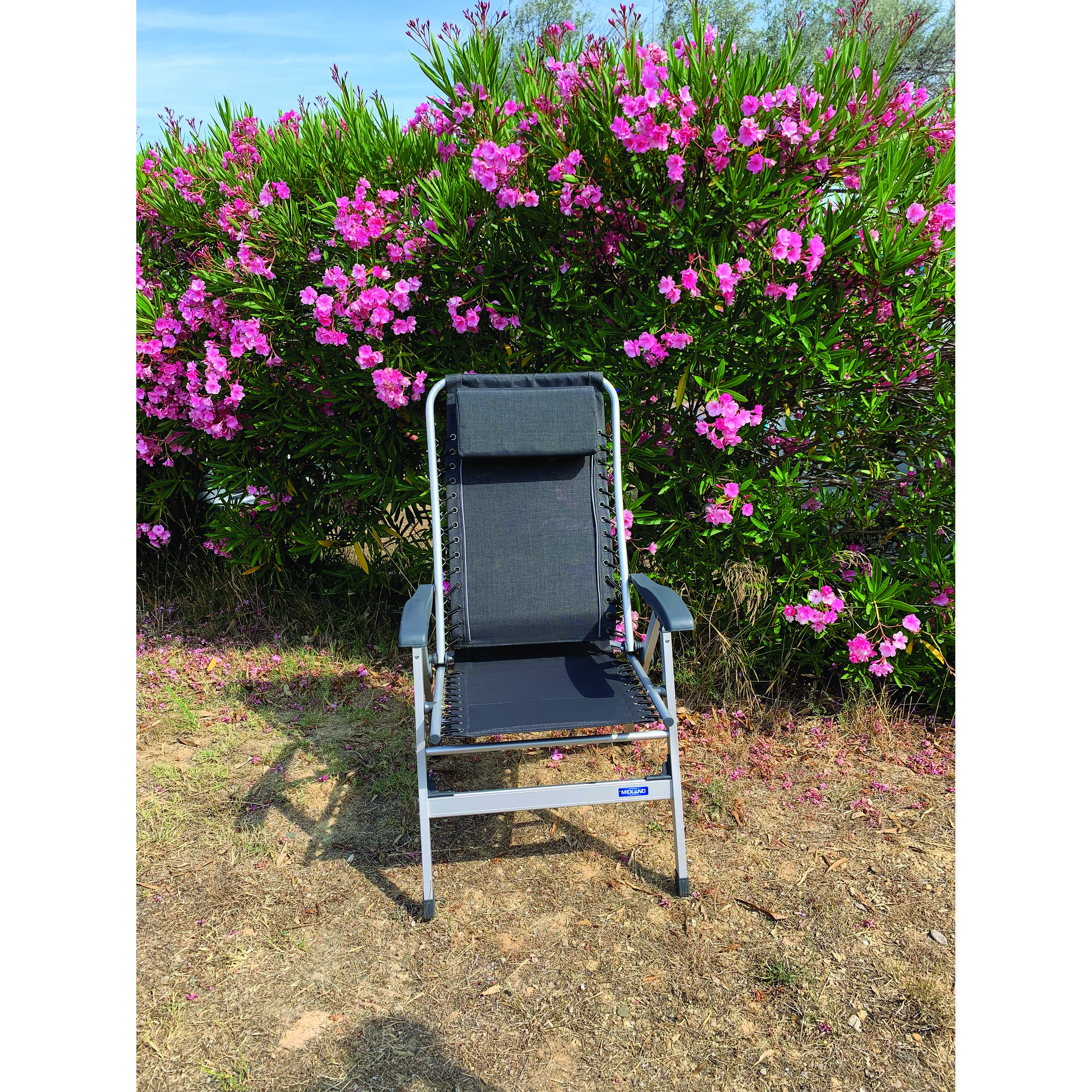 Fauteuil de camping en aluminium Primo – Gris