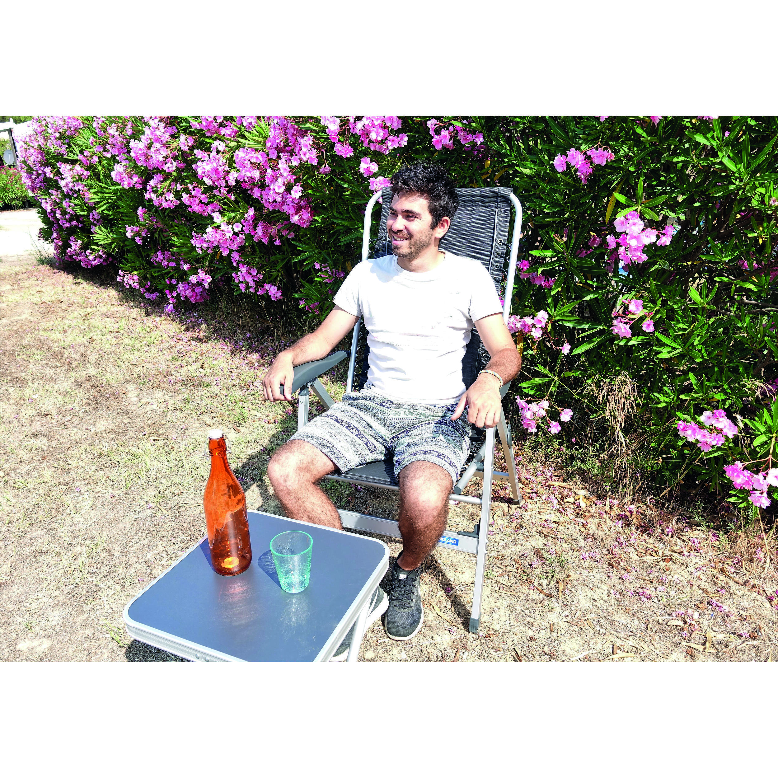 Fauteuil de camping en aluminium Primo – Gris