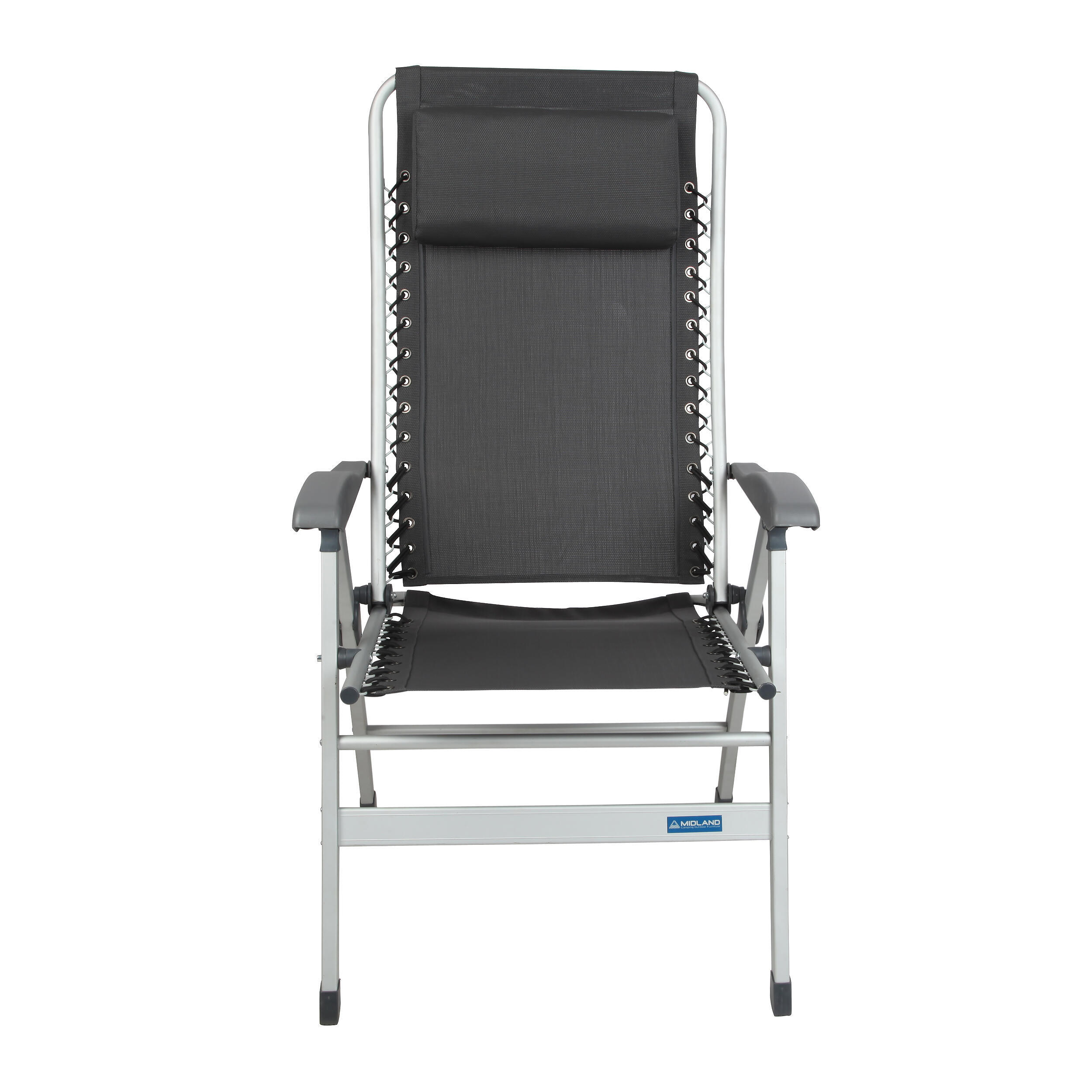 Fauteuil de camping en aluminium Primo – Gris