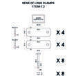 Kit de fixation pour tente de toit Columbus et Maggiolina : - Dimensions : 6,5 cm