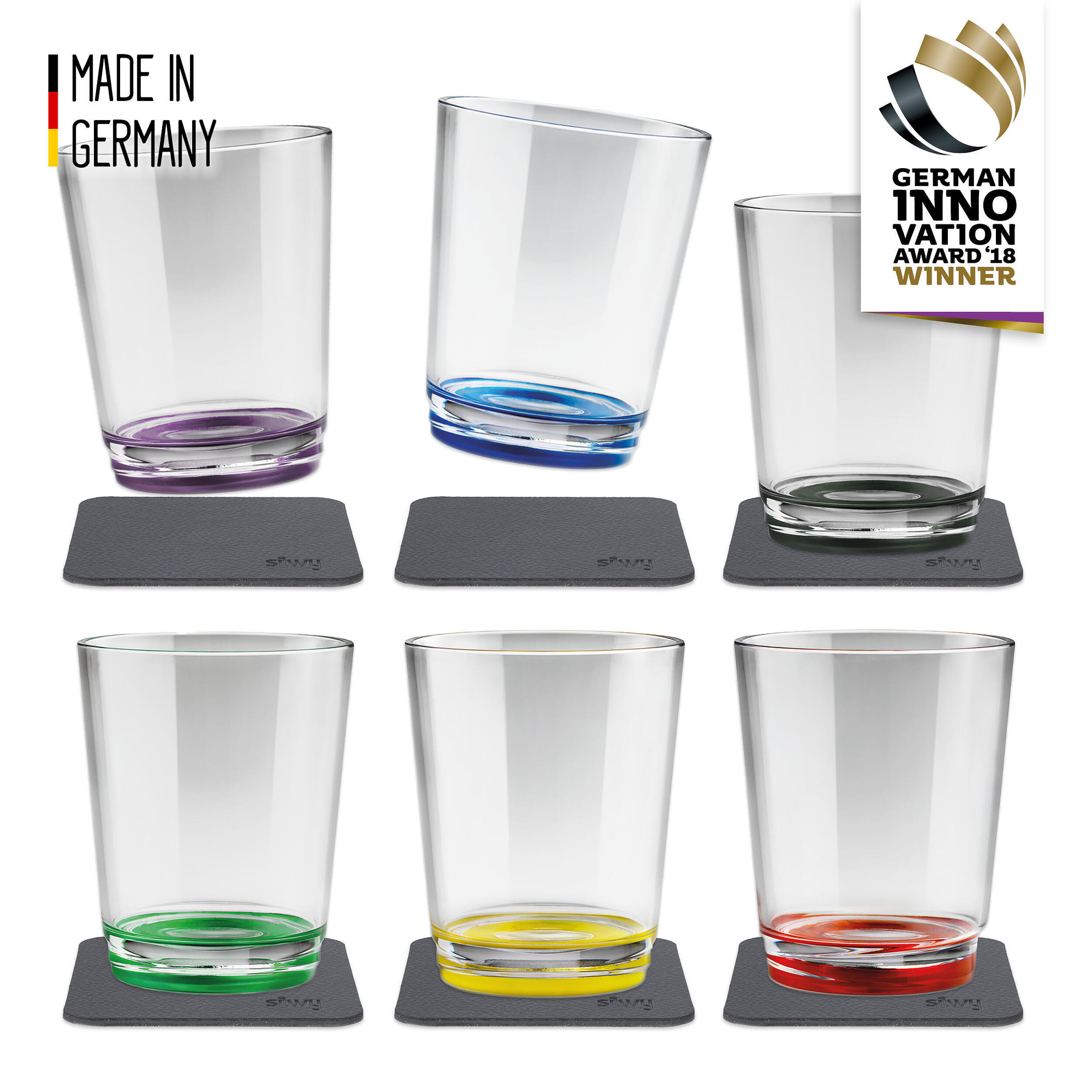 Lot de 6 verres à eau aimantés