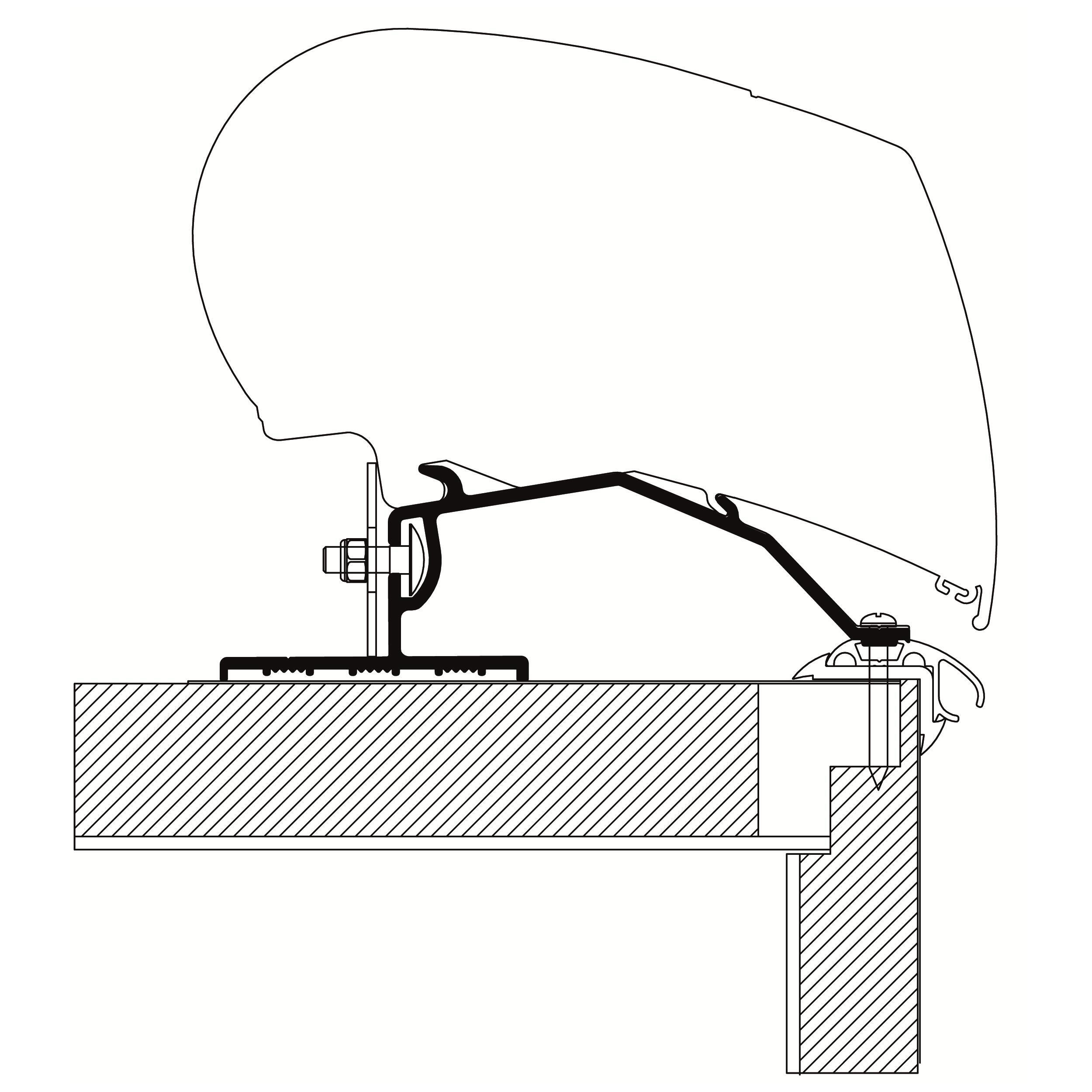 Adaptateur montage toit universel caravane
