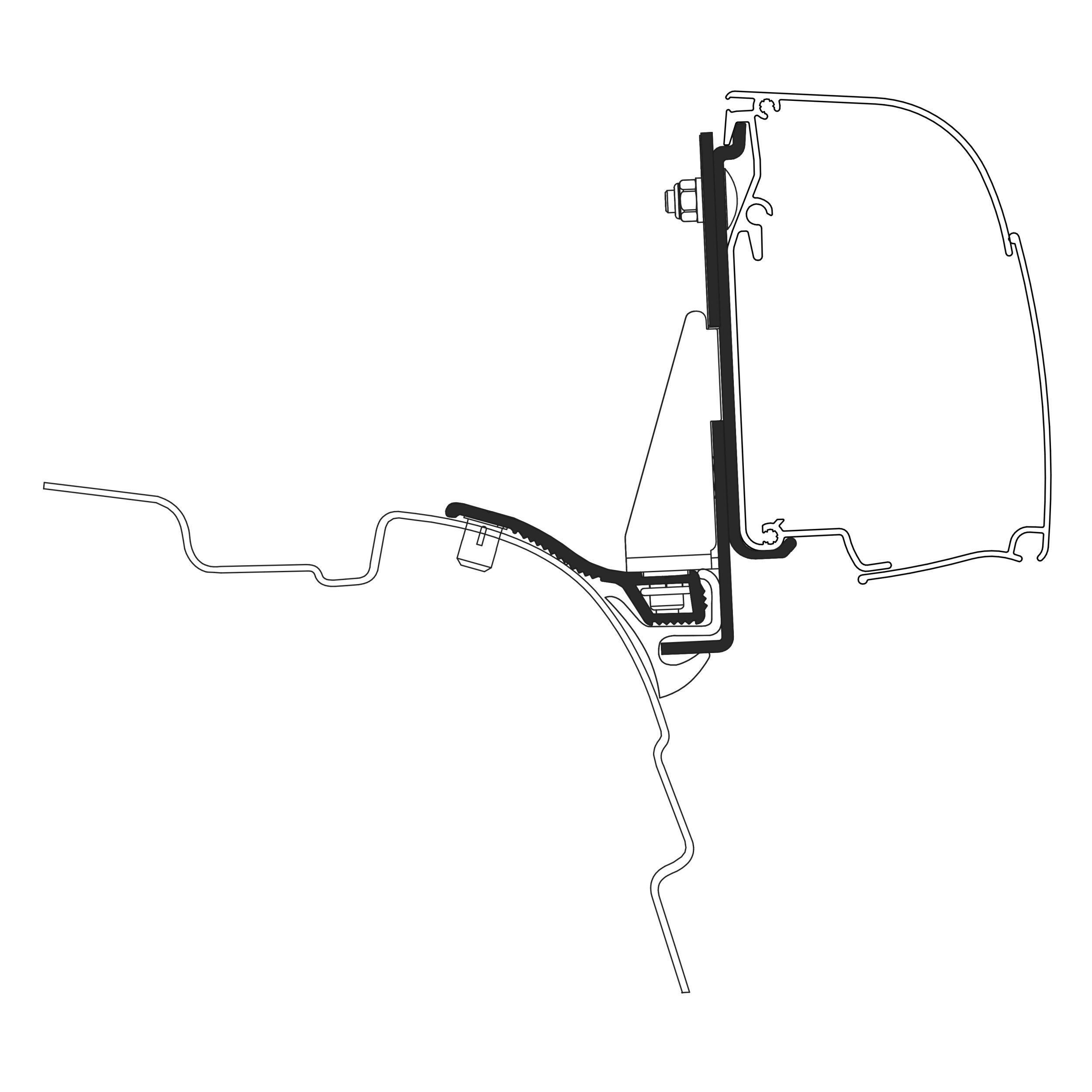 Adaptateur Omnistore 4200 : VW T5/T6 Minivan reimo Multi rail LWB