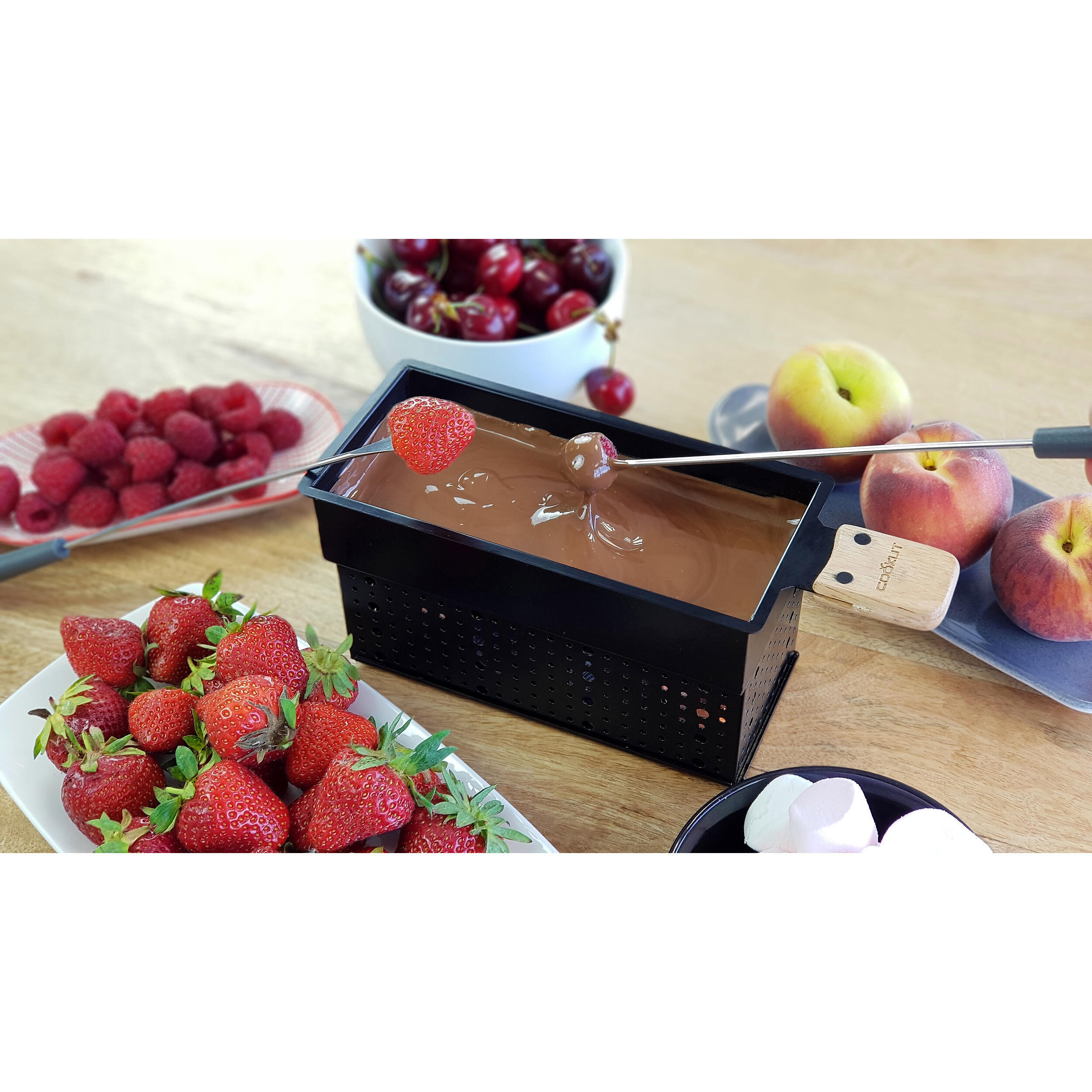 Appareil à raclette et fondue à la bougie pour 2 personnes