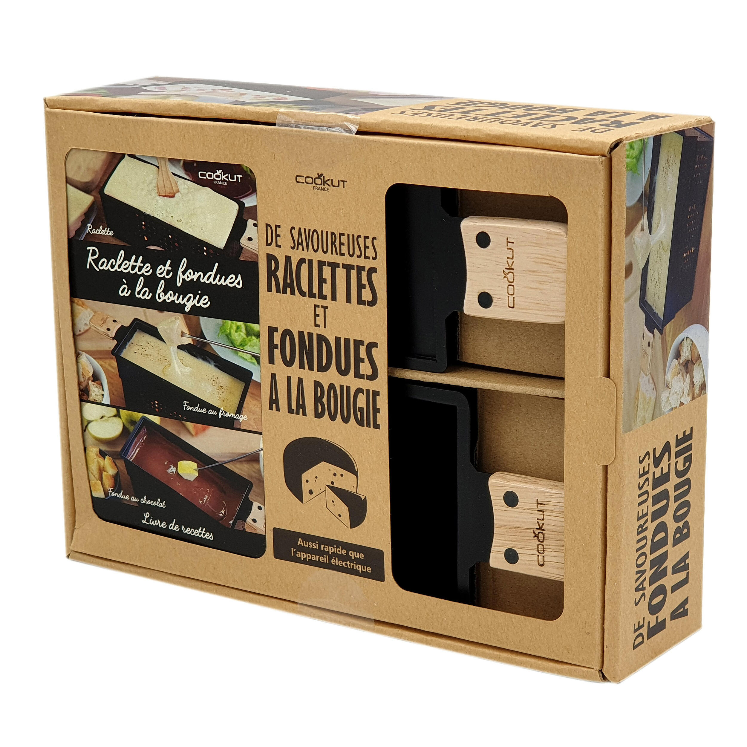 Appareil à raclette et fondue à la bougie pour 2 personnes
