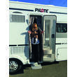 Rideau chenille pour porte camping-car : - Coloris : Marron / Blanc / Gris
